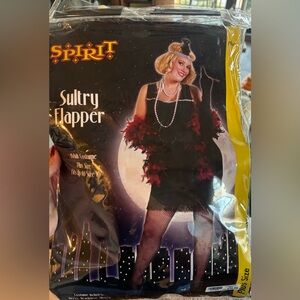Spirit Sultry Flapper Costume with Red and Black Accents